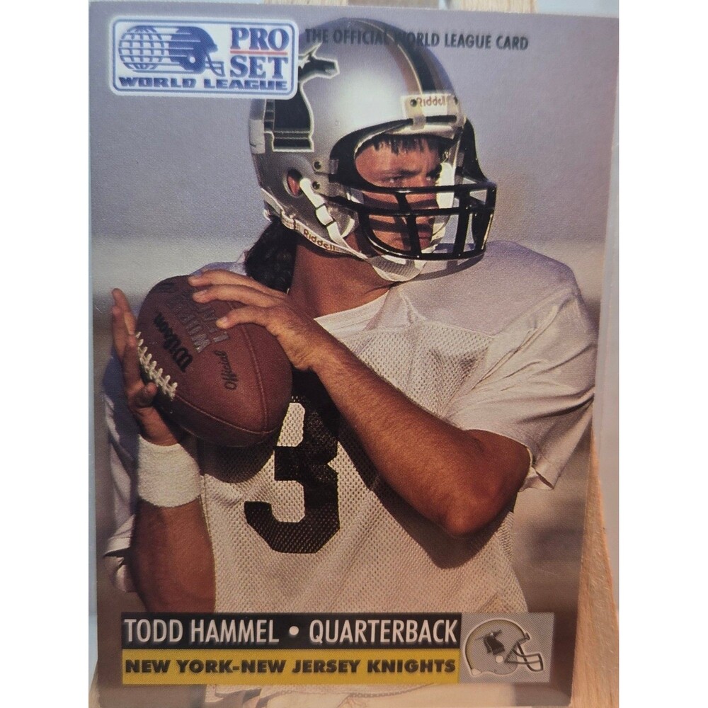 1991 Pro Set WLAF Todd Hammel #19 Rookie RC Vintage Football Card Inserts